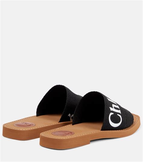 chloe canvas slides black.